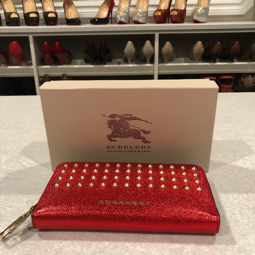 SOLD Burberry Wallet with Studs Metallic